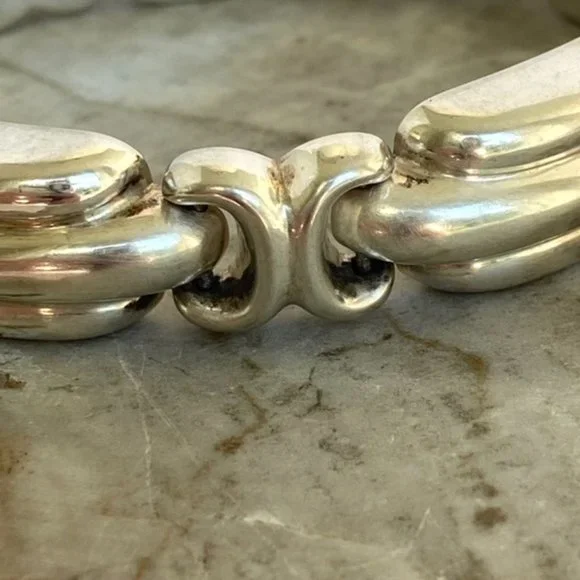 VTG Sterling Silver 925 Signed Bayanihan Modernist Panel Link Bracelet 7.25" 34g - Picture 11 of 16